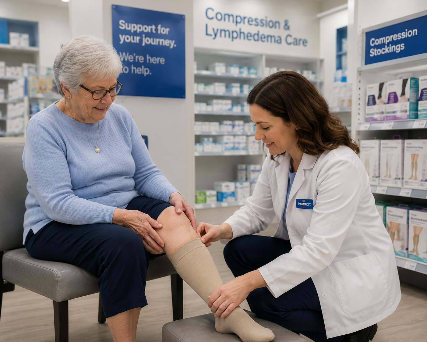 sigler pharmacy can fit you for compression stockings